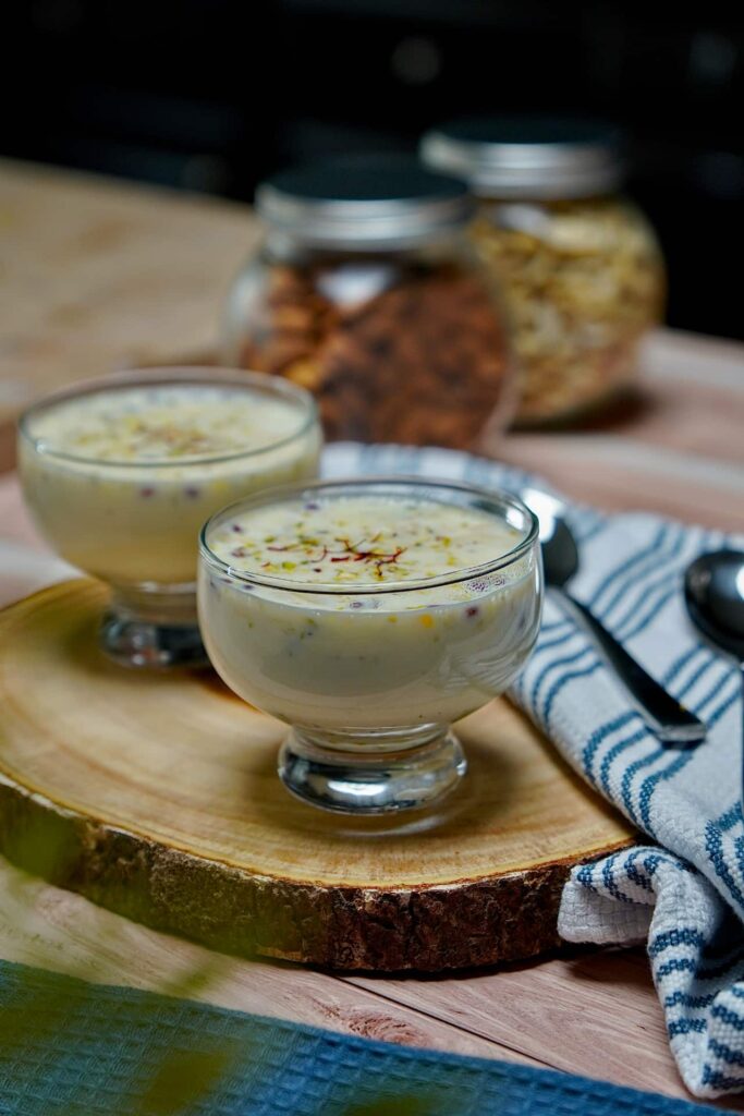 Traditional Indian dessert Sabudana Kheer displayed in a decorative bowl, emphasizing its cultural significance.